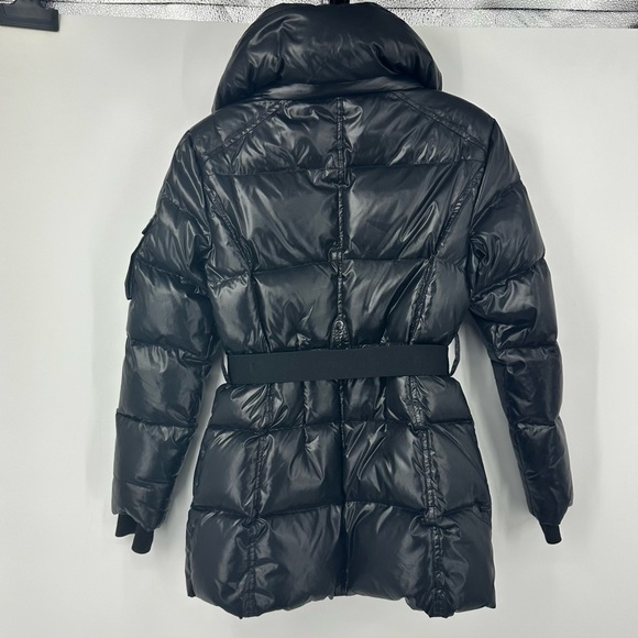 SAM. Belted Black Puffer Coat Goose Down Long Coat Womens 14 - Picture 11 of 14